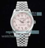 DIW Factory Rolex Datejust II Pink Arabic Numerals Dial Stainless Steel Jubilee Watch 41MM